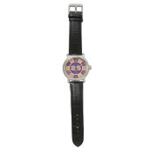 Jersey Number Royal Purple and Gold Varsity Colors Watch (Flat)