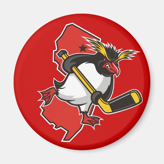Jersey Penguins Round Magnet (Front)