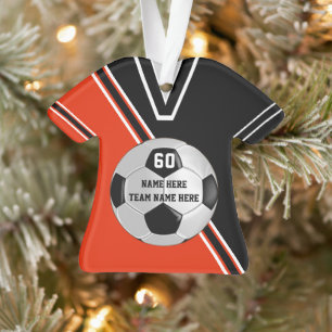 Jersey Personalized Soccer Ornaments Orange, White