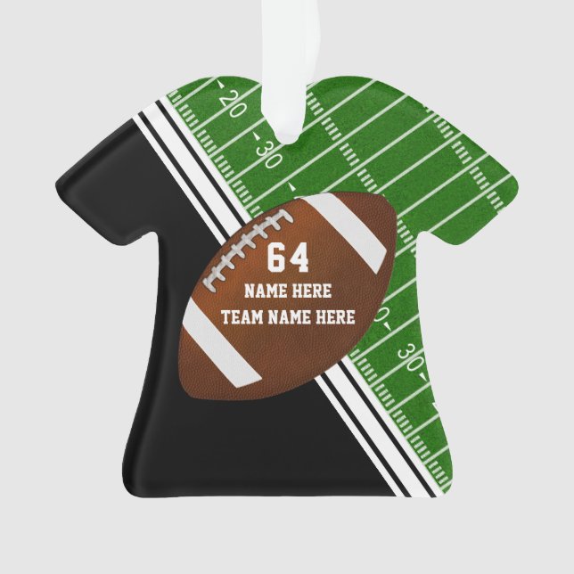 Jersey Shaped Personalized Football Ornaments (Front)
