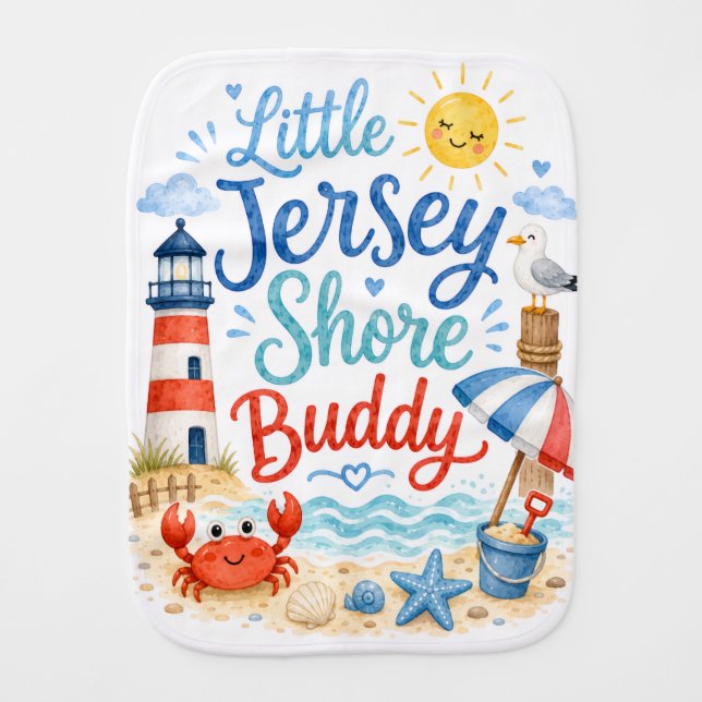 Jersey Shore Baby Boy Burp Cloth (Front)