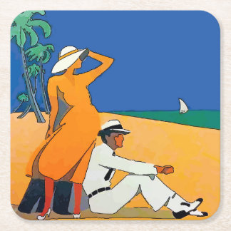 Jersey Shore Beach Square Paper Coaster