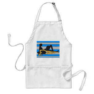 Jersey Shore, Gal on Beach Towel Adult Apron