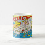 Jersey Shore Illustrated Map Coffee Mug<br><div class="desc">A vintage,  very colorful postcard map of the Ocean County New Jersey shore repurposed on a mug or glass ware.</div>