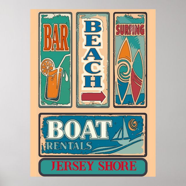 Jersey Shore Signs change or edit text (Front)