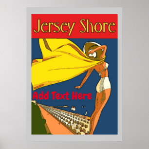 Jersey Shore Vintage Style, add text Poster