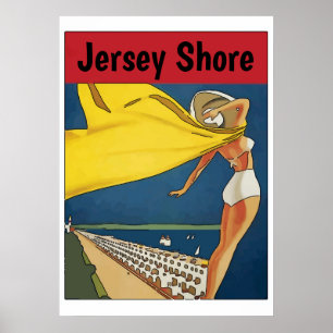 Jersey Shore Vintage Style, edit text Poster