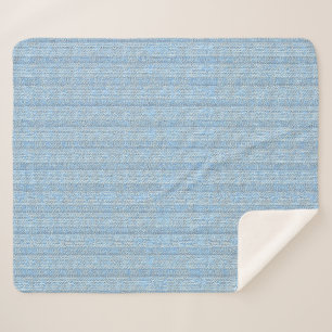 Jersey Stripe Knit Pattern in Baby Blue Sherpa Blanket
