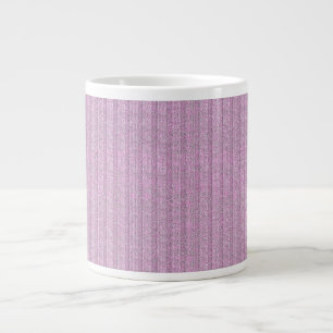 Jersey Stripe Knit Pattern in Powder Pink Giant Coffee Mug