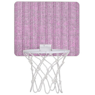Jersey Stripe Knit Pattern in Powder Pink Mini Basketball Hoop