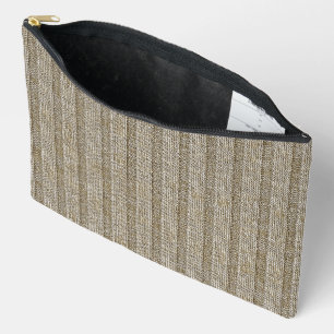 Jersey Stripe Knit Pattern in Soft Beige Accessory Pouch