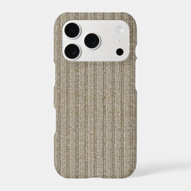 Jersey Stripe Knit Pattern in Soft Beige Iphone Case (Back)