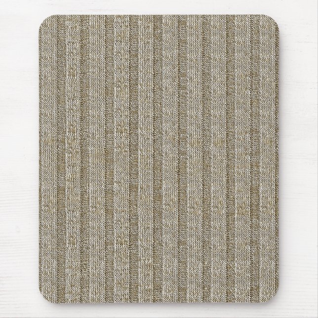 Jersey Stripe Knit Pattern in Soft Beige Mouse Pad (Front)