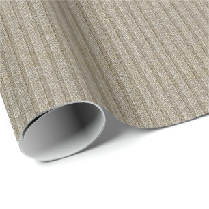 Jersey Stripe Knit Pattern in Soft Beige Wrapping Paper