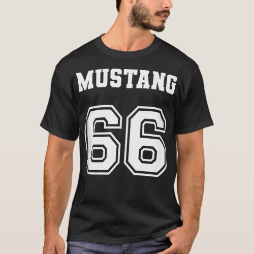 Jersey Style Classic Mustang 66 1966 Horse Airplan T_Shirt