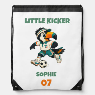 Jersey Style Custom Toucan Football Little Kicker Drawstring Bag