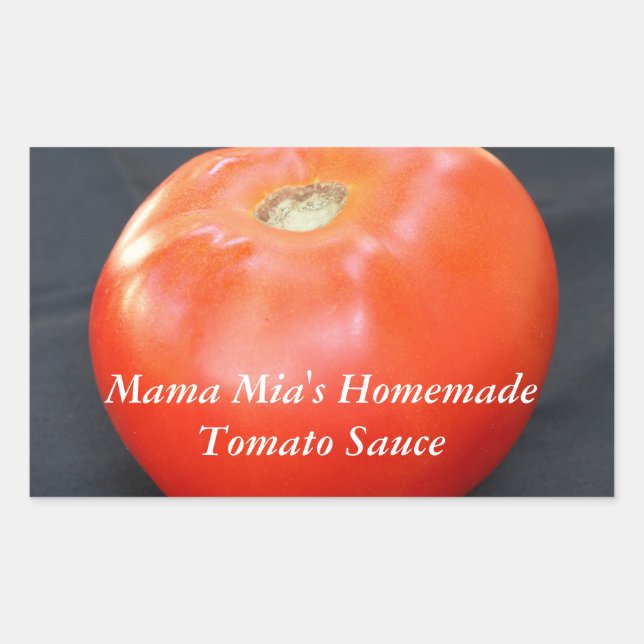 Jersey Tomato Customizable Text Rectangular Sticker (Front)