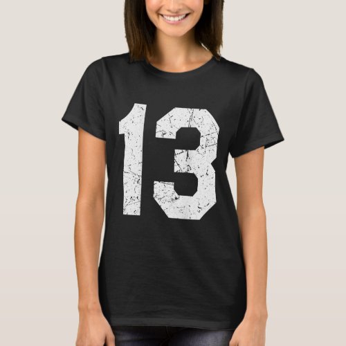 Jersey Uniform Number 13 Athletic T_Shirt