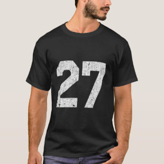 Jersey Uniform Number 27 Athletic Style Sports T-Shirt