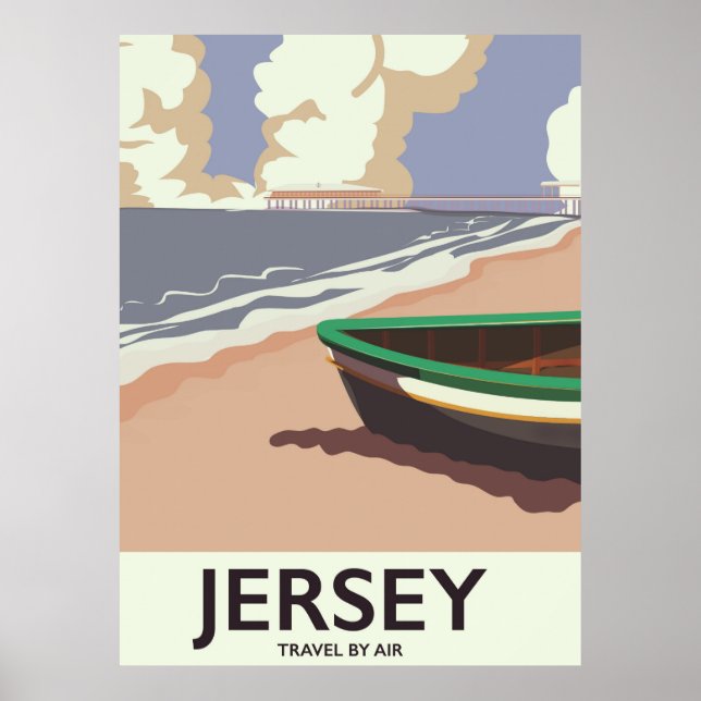 Jersey vintage seaside travel poster (Front)