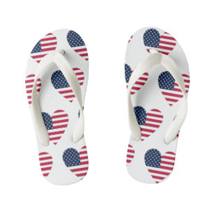 Jerseygirl American Flag Kids Flip Flops
