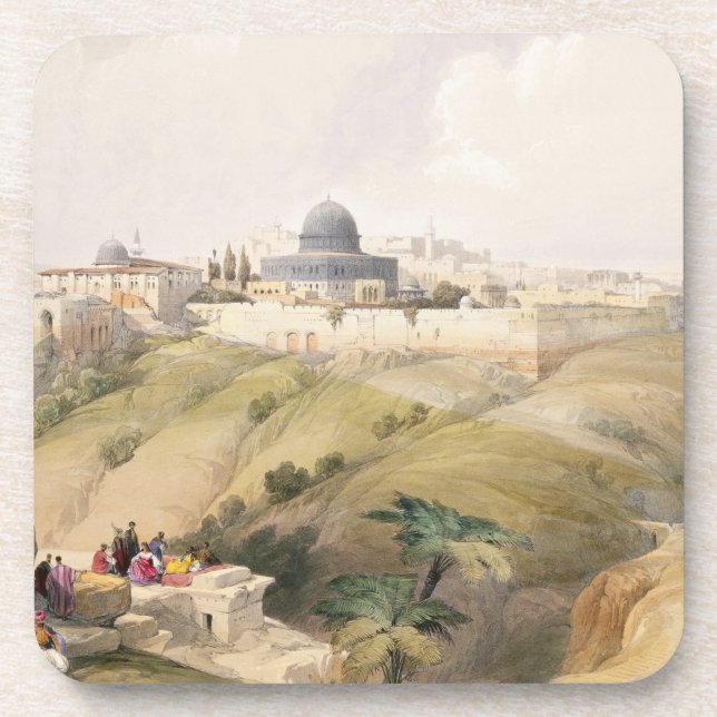 Jerusalem, April 9th 1839, plate 16 from Volume I Drink Coaster (Front)