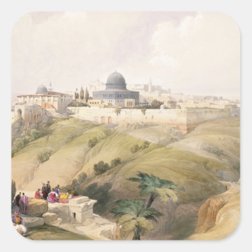 Jerusalem April 9th 1839 plate 16 from Volume I Square Sticker