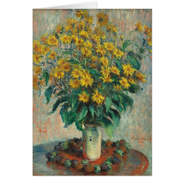 Jerusalem Artichoke Flowers by Claude Monet Cards (Front)