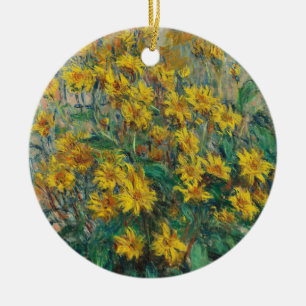 Jerusalem Artichoke Flowers by Claude Monet Ceramic Ornament