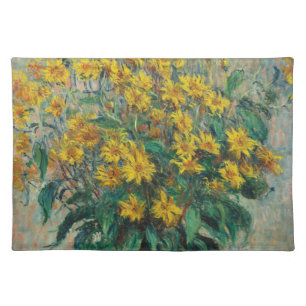 Jerusalem Artichoke Flowers by Claude Monet Cloth Placemat