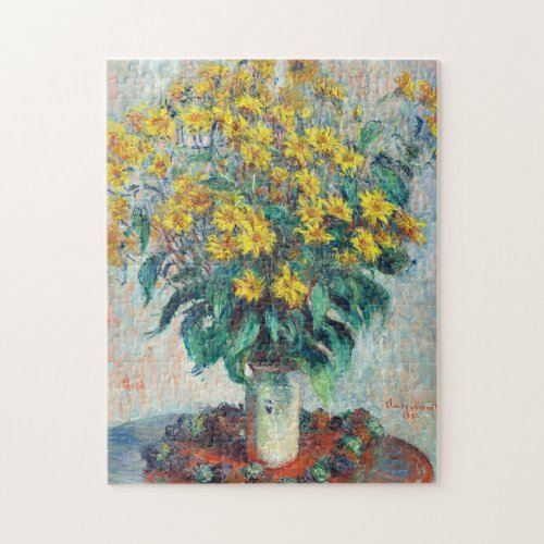 Jerusalem Artichoke Flowers by Claude Monet Jigsaw Puzzle