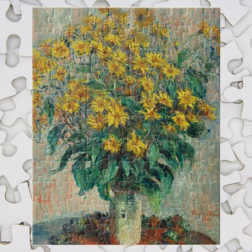Jerusalem Artichoke Flowers by Claude Monet Jigsaw Puzzle
