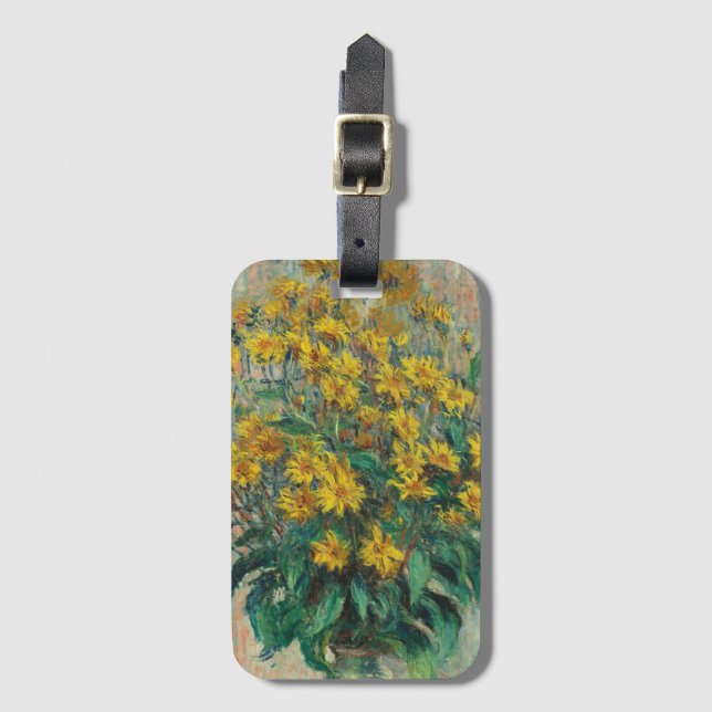 Jerusalem Artichoke Flowers by Claude Monet Luggage Tag (Front Vertical)