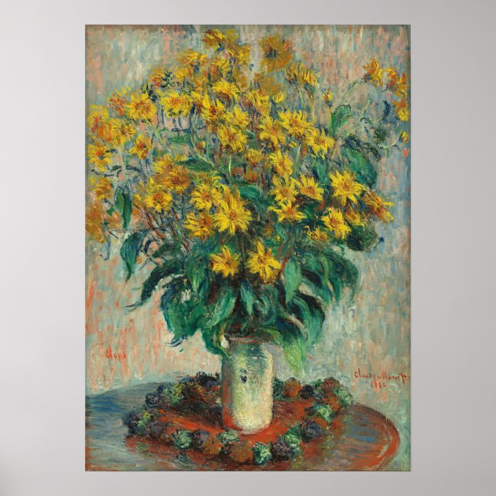 Jerusalem Artichoke Flowers By Claude Monet Poster Zazzle Com