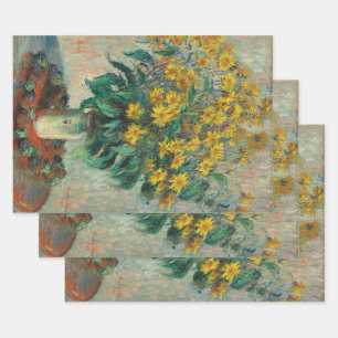 Jerusalem Artichoke Flowers by Claude Monet Wrapping Paper Sheets