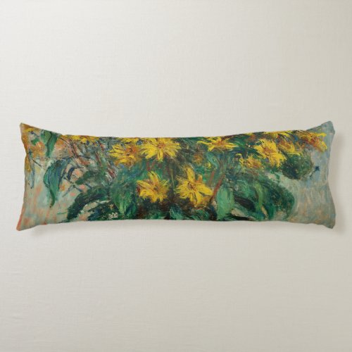 Jerusalem Artichoke Flowers _ Claude Monet Body Pillow