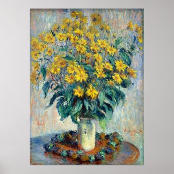 Jerusalem Artichoke Flowers  Claude Monet Poster by monetart at Zazzle