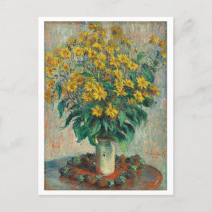 Jerusalem Artichoke Flowers Painting by Monet Postcard
