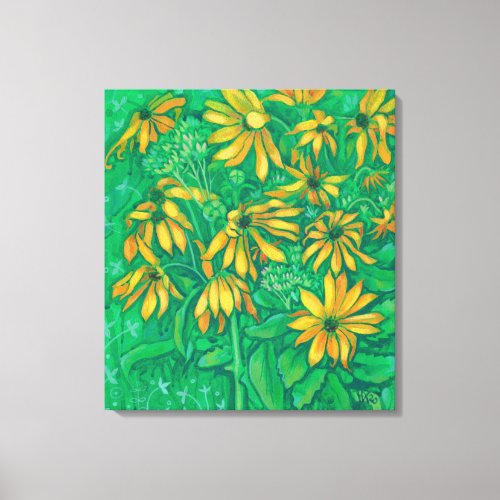 Jerusalem Artichokes Sunflower Floral Painting Art Canvas Print