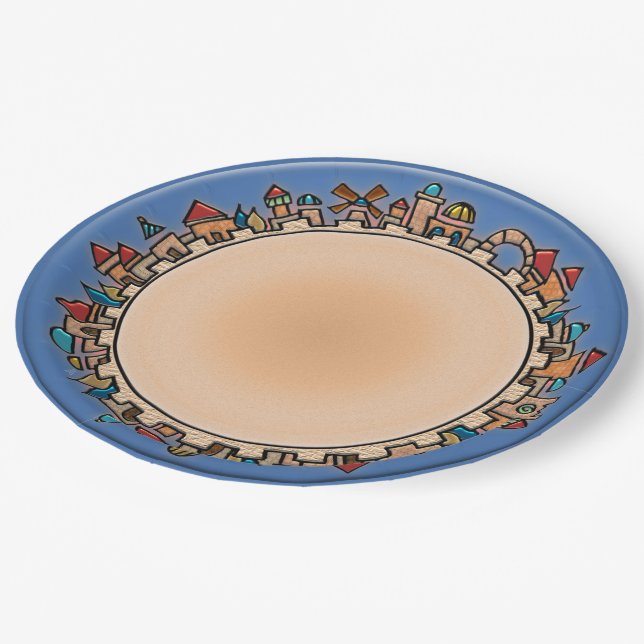 Jerusalem At Last Paper Plates (Angled)