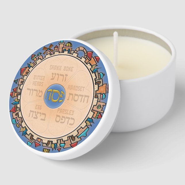 Jerusalem At Last (Seder) Mini Candle Favors (Corner)