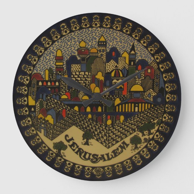 Jerusalem Ceramic Large Clock (Front)