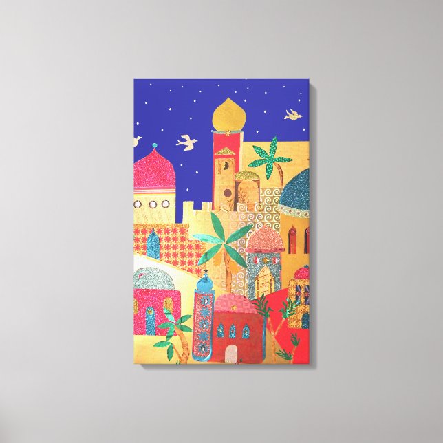 Jerusalem City Colorful Art Canvas Print (Front)
