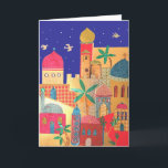 Jerusalem City Colorful Art Card<br><div class="desc">jerusalem, ‘old city’, islam, islamic, jewish, judaism, jew, jews, israel, colorful, multicolor, bright, muslim, domes, dome, architecture, city, town, birds, night, doves, peace, shalom, middle east, arabian, arabic, arabic, gold, ancient, religion, rock, judaic, mosque, biblical, bible, cityscape, landscape, art, artistic, collage, israeli, yerushalayim, temple, mount, souvenir, mediterranean, tourism, "rosh hashana",...</div>