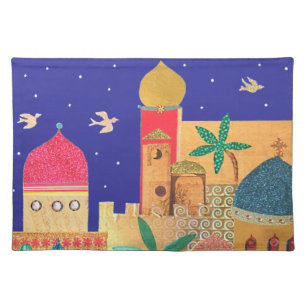 Jerusalem City Colorful Art Cloth Placemat