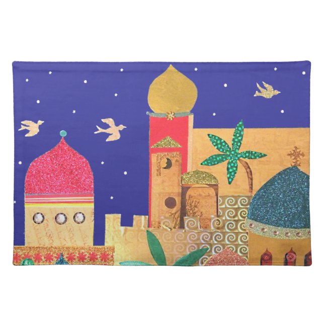 Jerusalem City Colorful Art Cloth Placemat (Front)