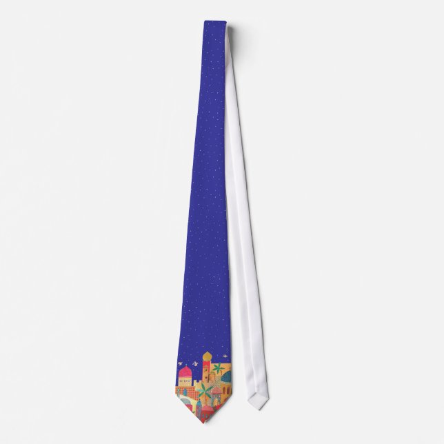 Jerusalem City Colorful Art Neck Tie (Front)
