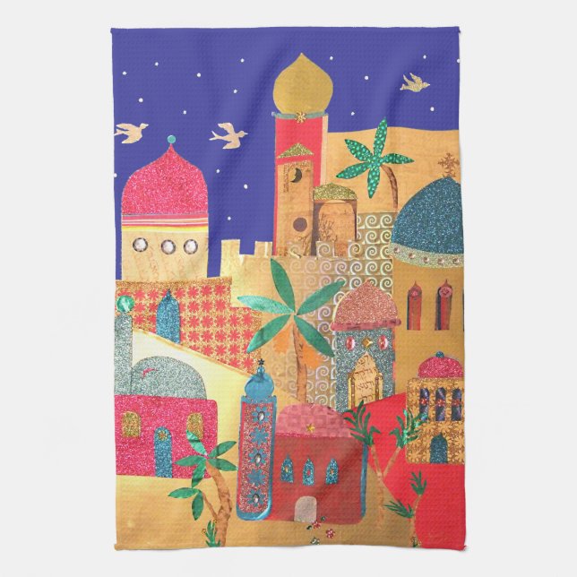 Jerusalem City Colorful Art Towel (Vertical)
