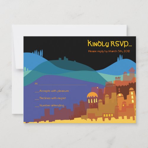 JERUSALEM CITY of GOLD Bar Bat Mitzvah Reply Card