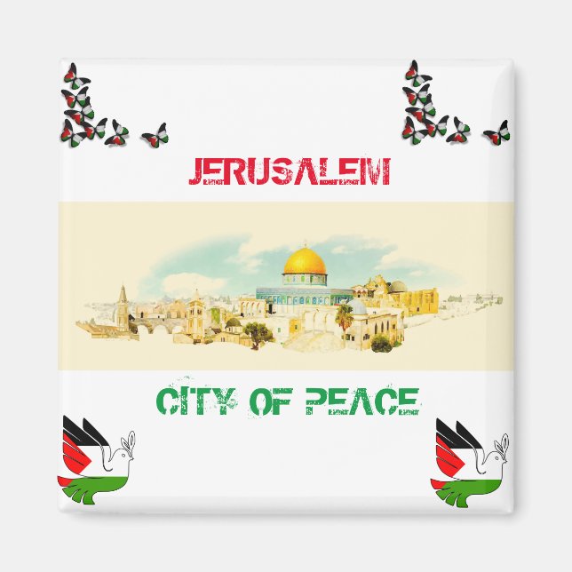 Jerusalem City Of P[eace Fridge Magnet Souvenir (Front)
